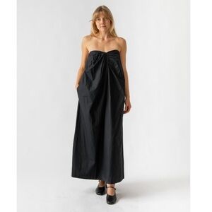 Mara Hoffman Alice Strapless Black Maxi Dress Large